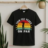 Funny 30th Birthday Golf Pun Retro Sunset 30 Year Old Golfer T-Shirt thumb 2