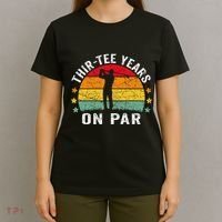 Funny 30th Birthday Golf Pun Retro Sunset 30 Year Old Golfer T-Shirt thumb 4