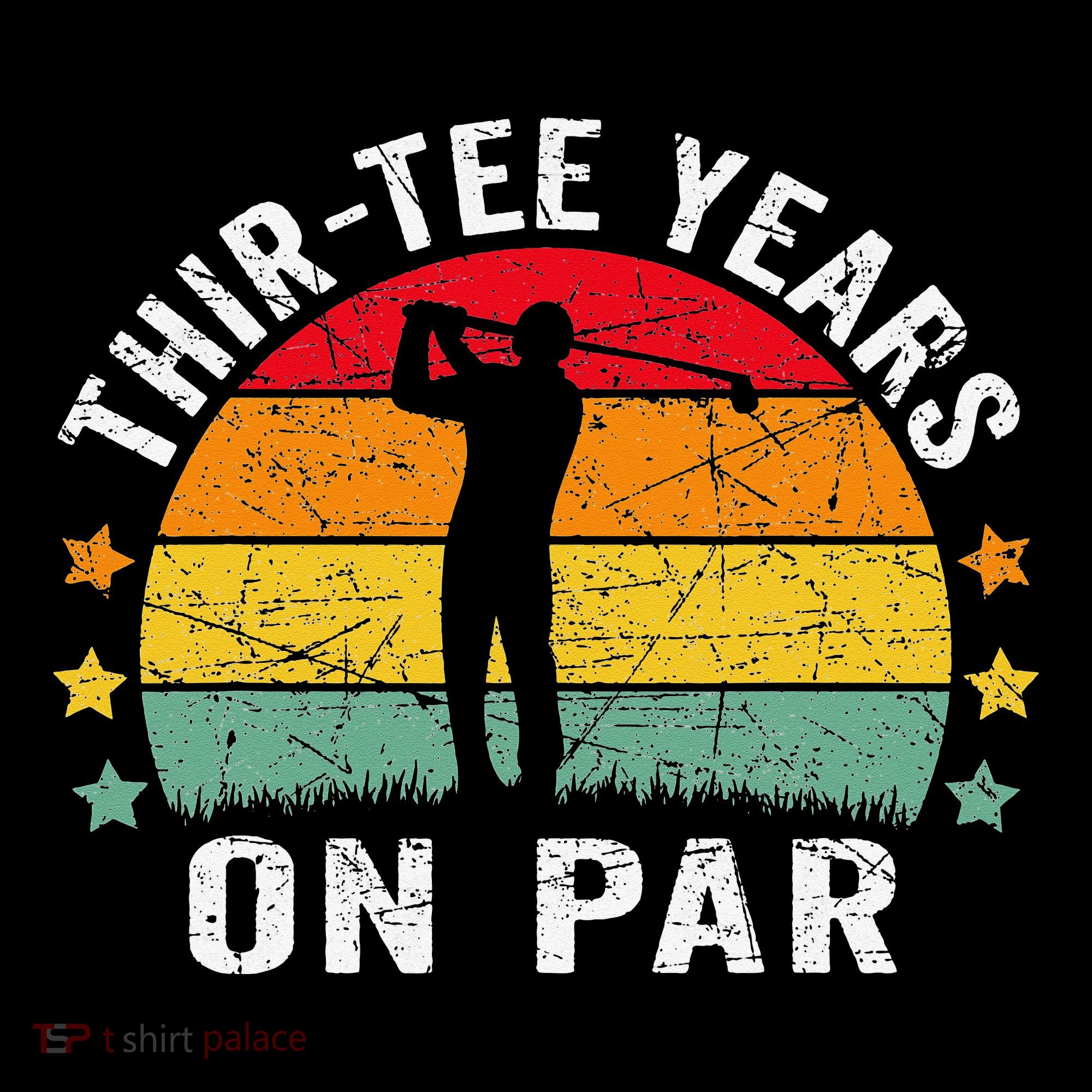 Funny 30th Birthday Golf Pun Retro Sunset 30 Year Old Golfer Women's Hoodie