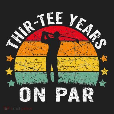 Funny 30th Birthday Golf Pun Retro Sunset 30 Year Old Golfer Urban Oversized Heavyweight T-Shirt