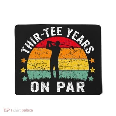Funny 30th Birthday Golf Pun Retro Sunset 30 Year Old Golfer Mousepad