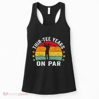 Funny 30th Birthday Golf Pun Retro Sunset 30 Year Old Golfer Women's Tank Top thumb 0