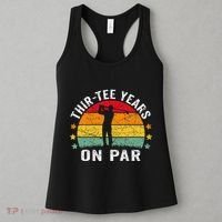 Funny 30th Birthday Golf Pun Retro Sunset 30 Year Old Golfer Women's Tank Top thumb 3