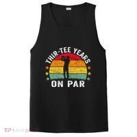 Funny 30th Birthday Golf Pun Retro Sunset 30 Year Old Golfer PosiCharge Competitor Tank thumb 0