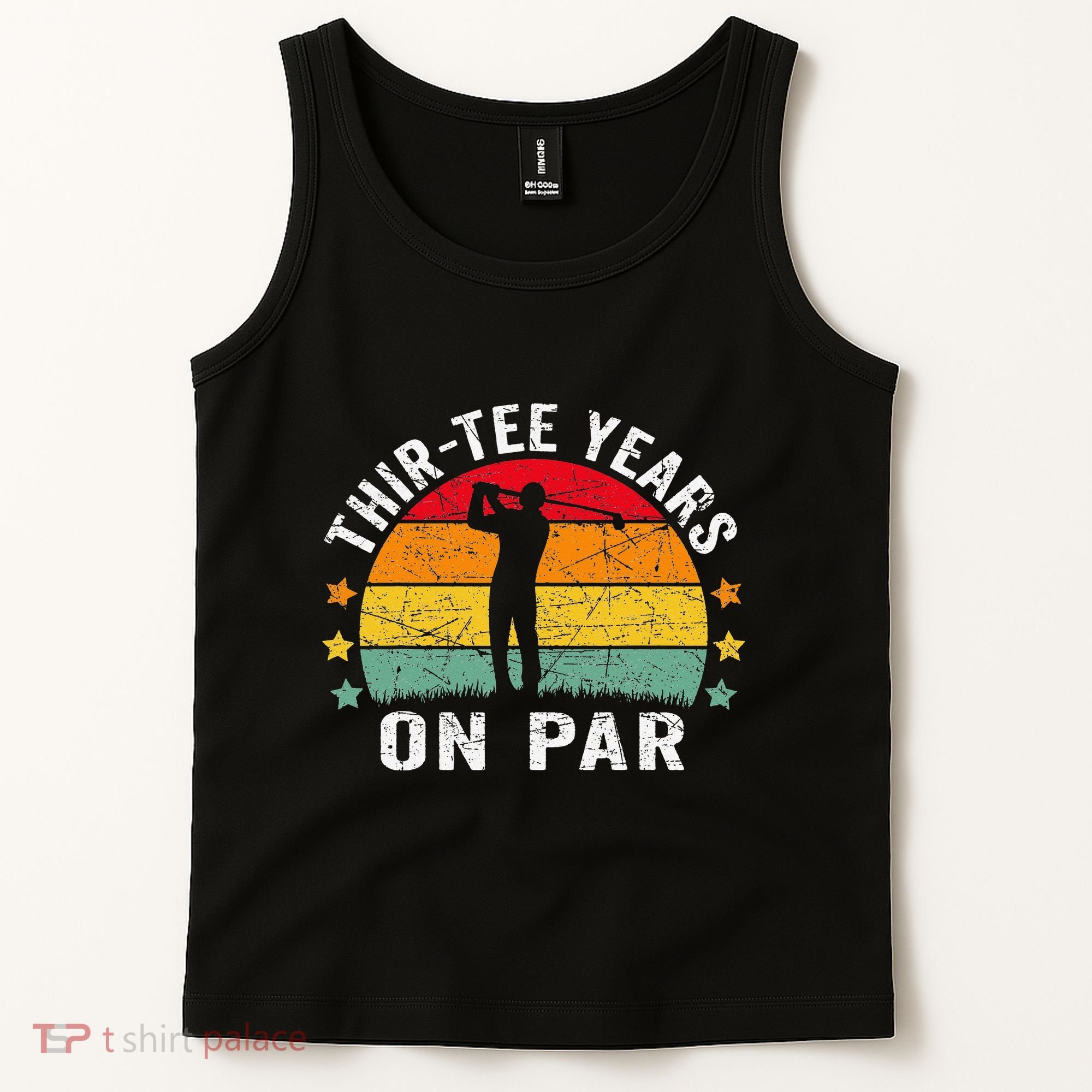 Funny 30th Birthday Golf Pun Retro Sunset 30 Year Old Golfer Tank Top