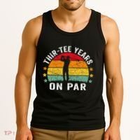 Funny 30th Birthday Golf Pun Retro Sunset 30 Year Old Golfer Tank Top thumb 3