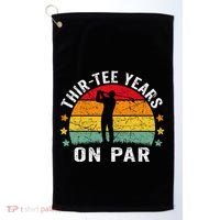 Funny 30th Birthday Golf Pun Retro Sunset 30 Year Old Golfer Golf Towel thumb 0