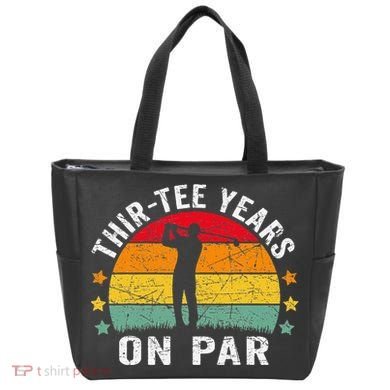 Funny 30th Birthday Golf Pun Retro Sunset 30 Year Old Golfer Tote Bag