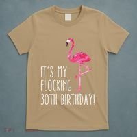 Funny 30th Birthday Pink Watercolor Flamingo 30 Year T T-Shirt thumb 5