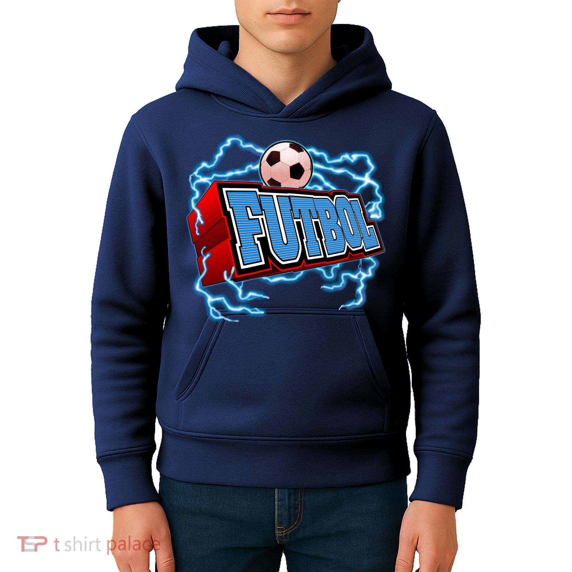 Futbol 3D Logo Kids Hoodie