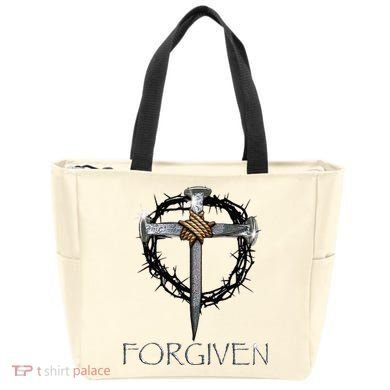 Forgiven 3 Nails Crown Of Thorns Tote Bag