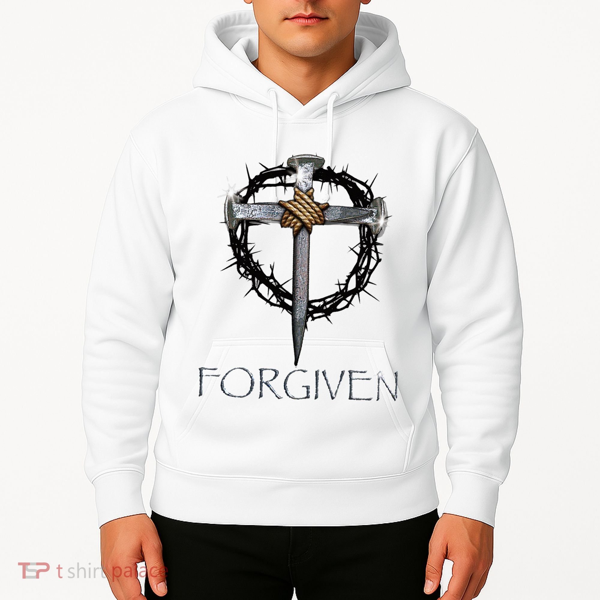 Forgiven 3 Nails Crown Of Thorns Hoodie