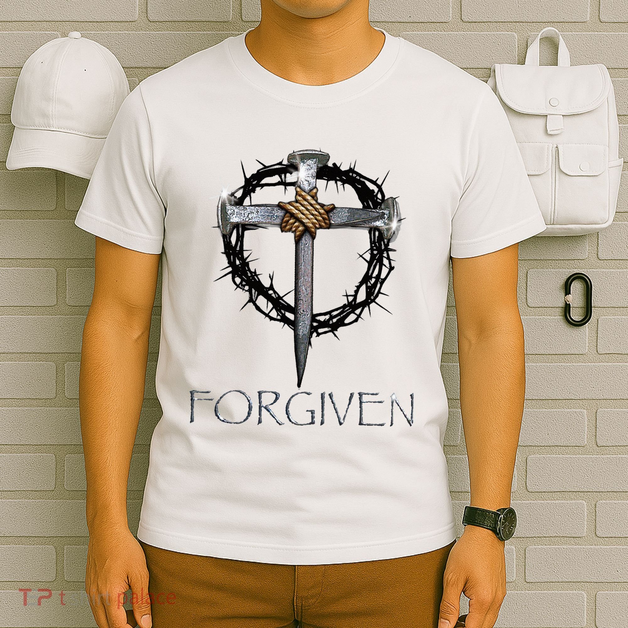 Forgiven 3 Nails Crown Of Thorns T-Shirt