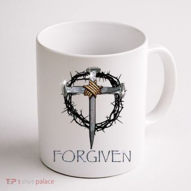 Forgiven 3 Nails Crown Of Thorns Coffee Mug back