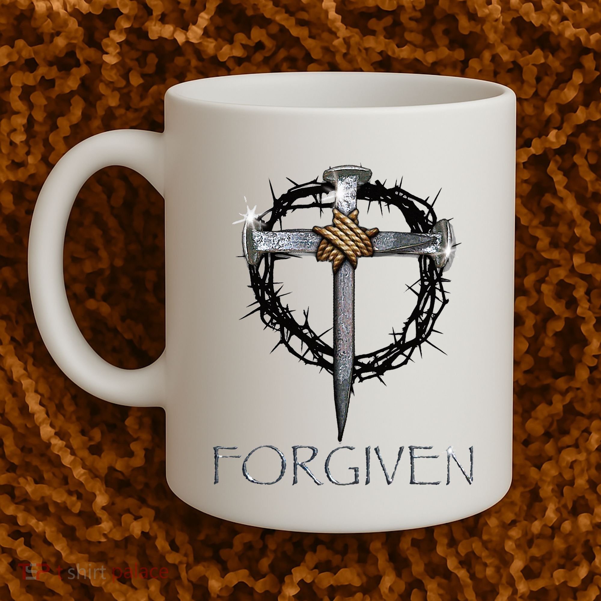 Forgiven 3 Nails Crown Of Thorns Coffee Mug