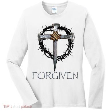 Forgiven 3 Nails Crown Of Thorns Women's Long Sleeve Shirt