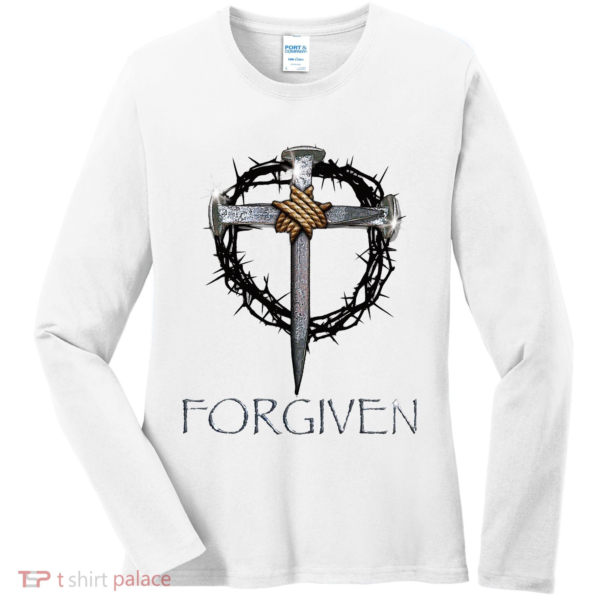Forgiven 3 Nails Crown Of Thorns Women's Long Sleeve Shirt