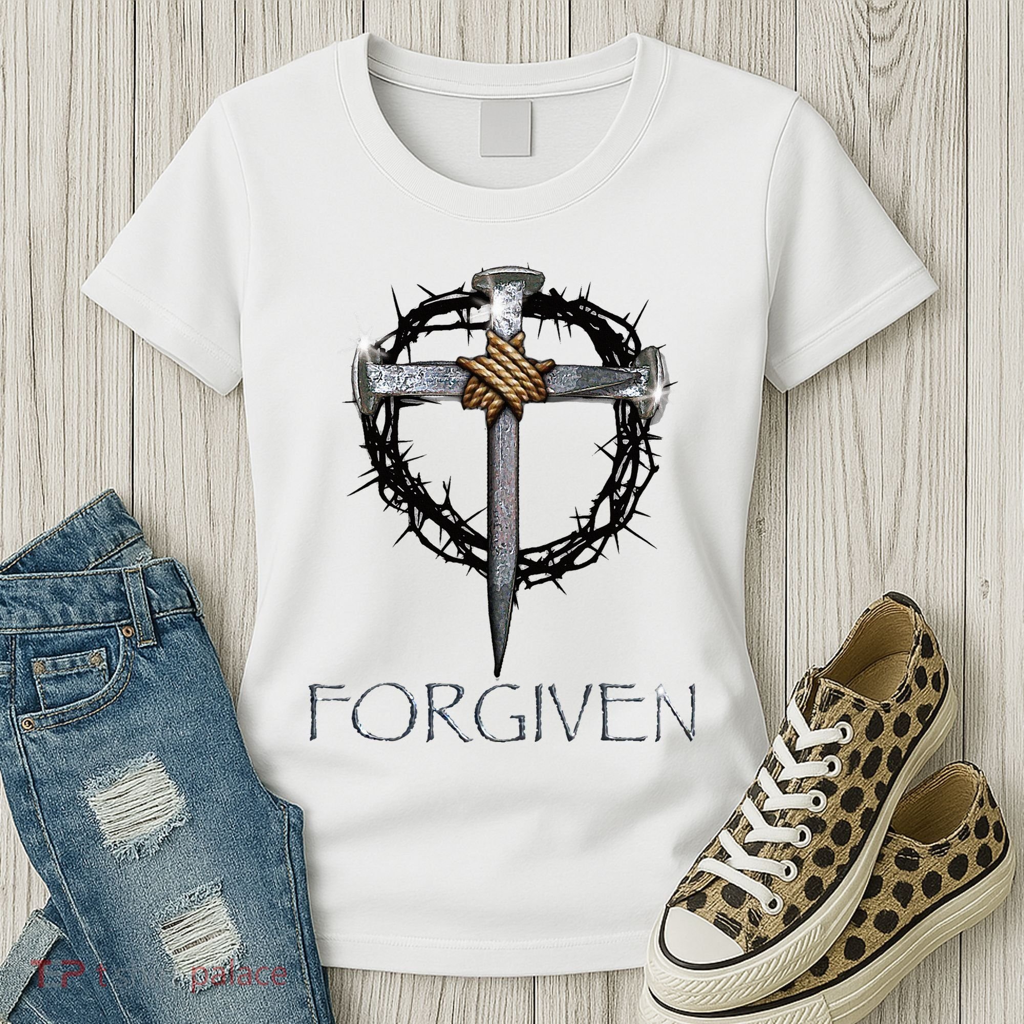 Forgiven 3 Nails Crown Of Thorns Women's T-Shirt