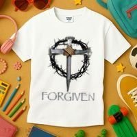 Forgiven 3 Nails Crown Of Thorns Kids T-Shirt thumb 3