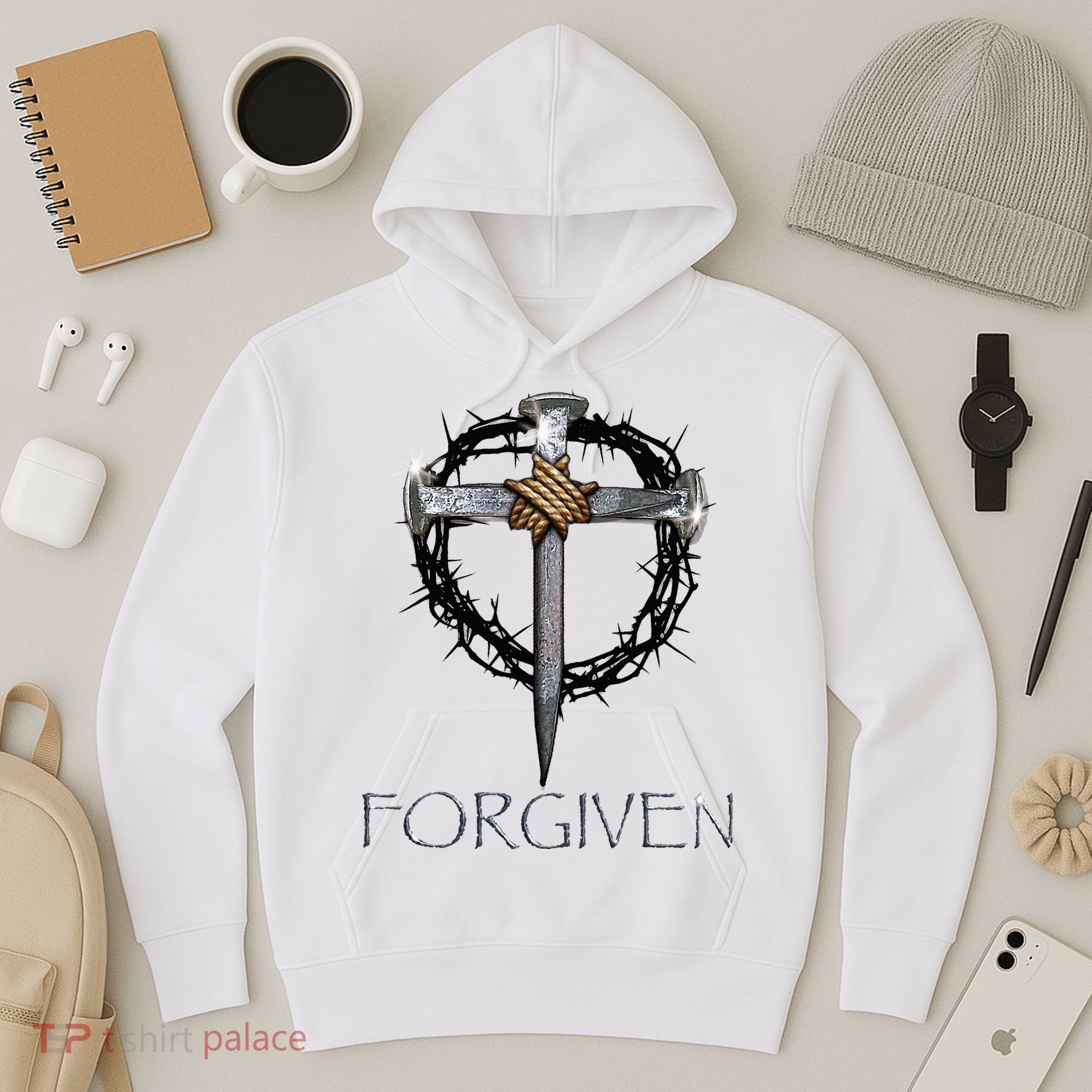 Forgiven  3 Nails crown of thorns  Hoodie