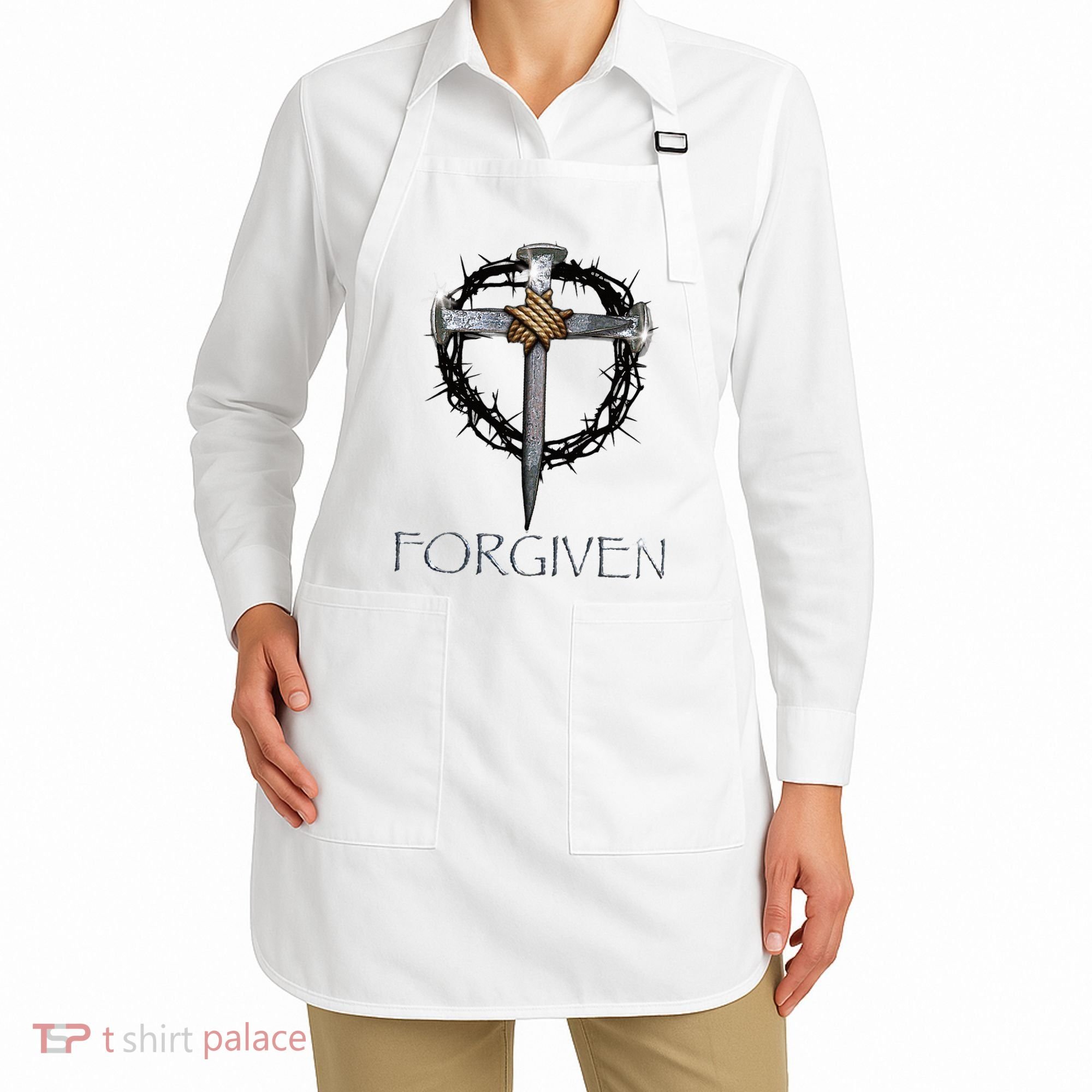 Forgiven  3 Nails crown of thorns  Apron