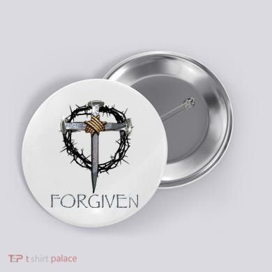 Forgiven  3 Nails crown of thorns  Button