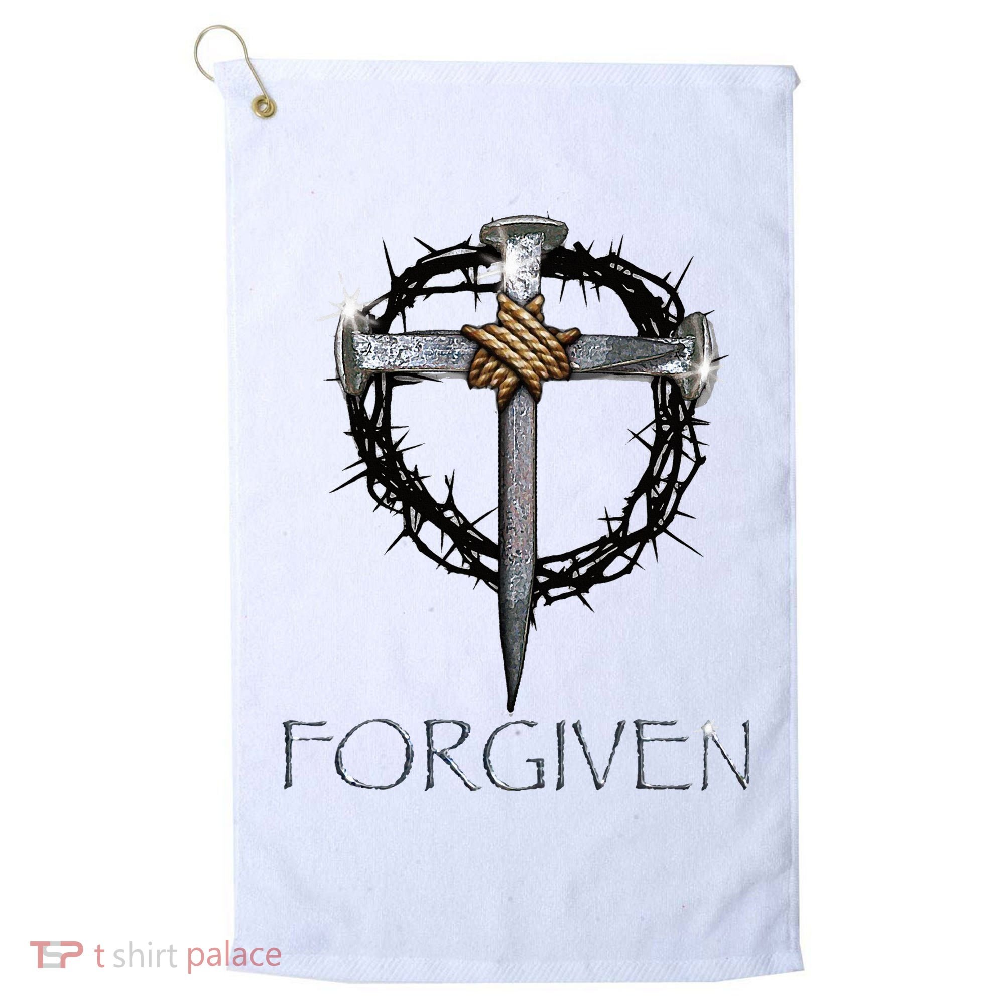 Forgiven  3 Nails crown of thorns  Golf Towel