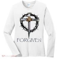Forgiven  3 Nails crown of thorns  Women's Long Sleeve Shirt thumb 0