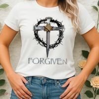 Forgiven  3 Nails crown of thorns  Women's T-Shirt thumb 2
