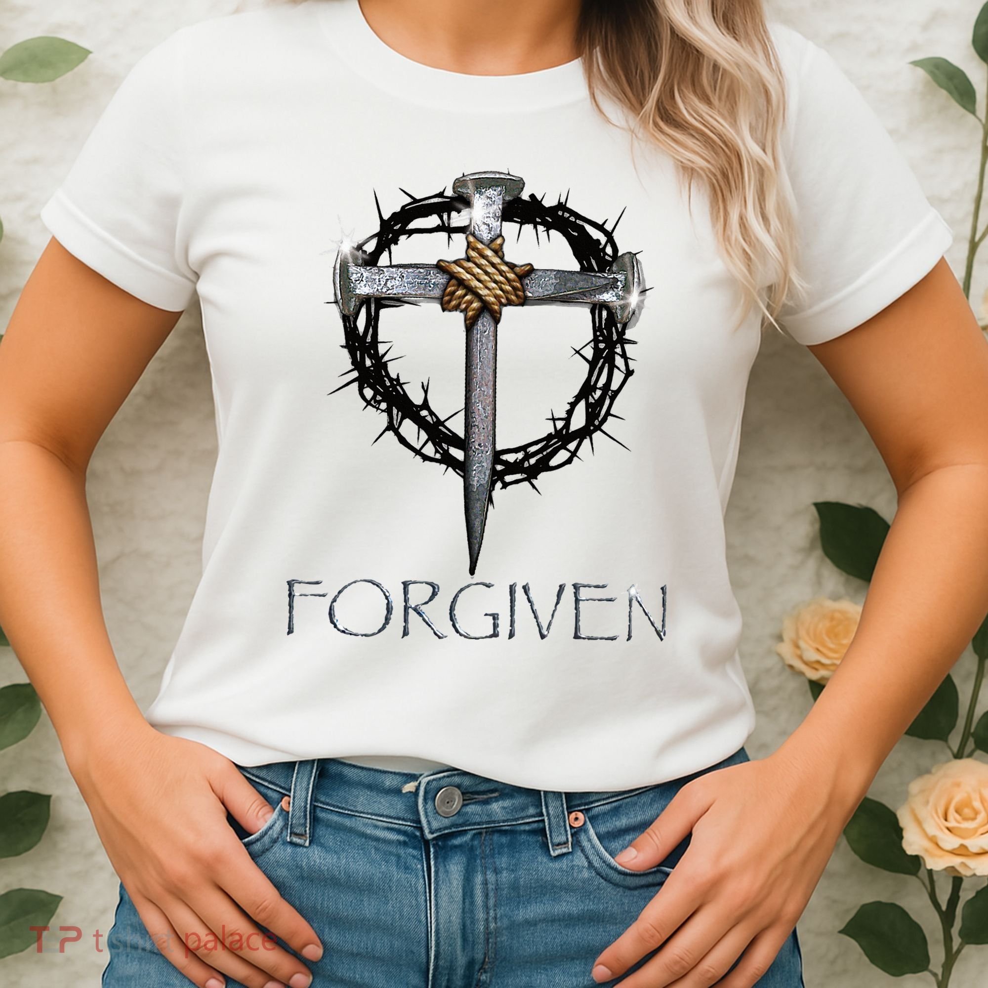 Forgiven  3 Nails crown of thorns  Women's T-Shirt