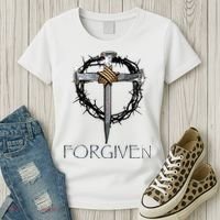 Forgiven  3 Nails crown of thorns  Women's T-Shirt thumb 3