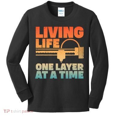 Funny 3d Printing Art 3d Printer Lovers Geeks Kids Long Sleeve Shirt