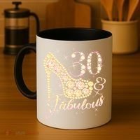 Fabulous & 30 Sparkly Heel 30th Birthday Coffee Mug thumb 4