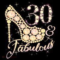 Fabulous & 30 Sparkly Heel 30th Birthday Women's Hoodie thumb 2