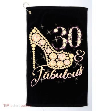 Fabulous & 30 Sparkly Heel 30th Birthday Golf Towel