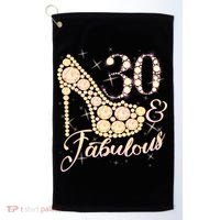 Fabulous & 30 Sparkly Heel 30th Birthday Golf Towel thumb 0