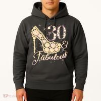 Fabulous & 30 Sparkly Heel 30th Birthday Hoodie thumb 2