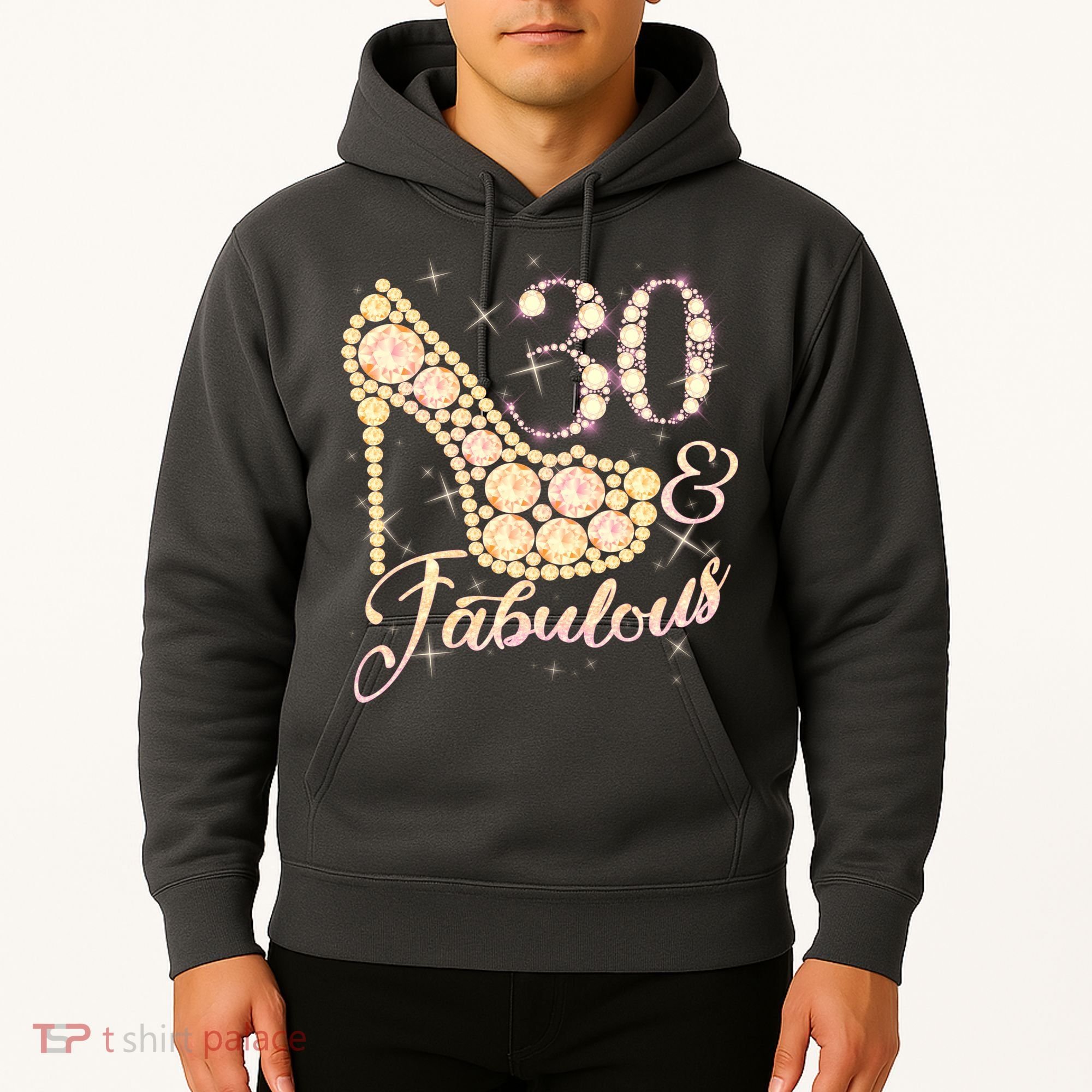 Fabulous & 30 Sparkly Heel 30th Birthday Hoodie