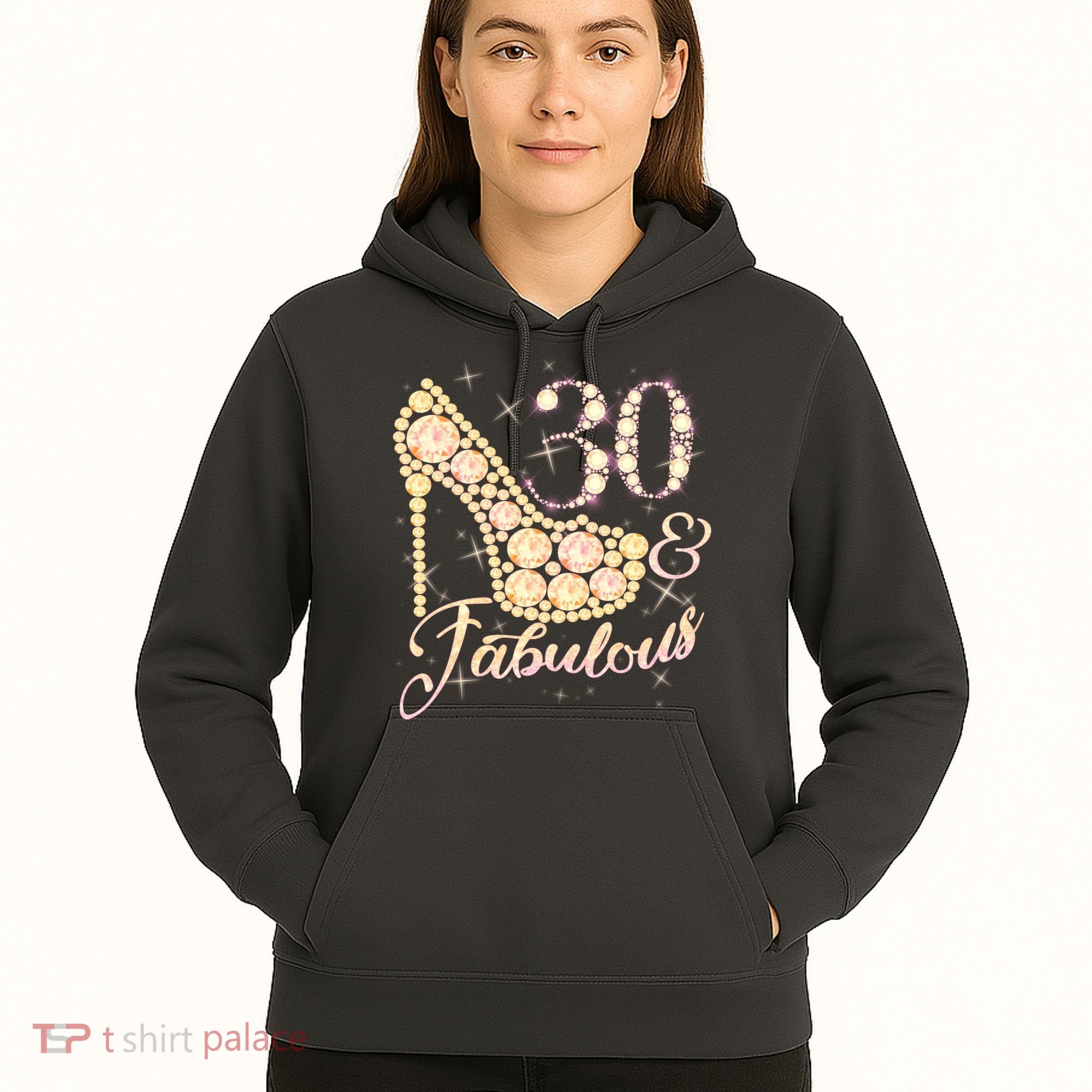 Fabulous & 30 Sparkly Heel 30th Birthday Hoodie