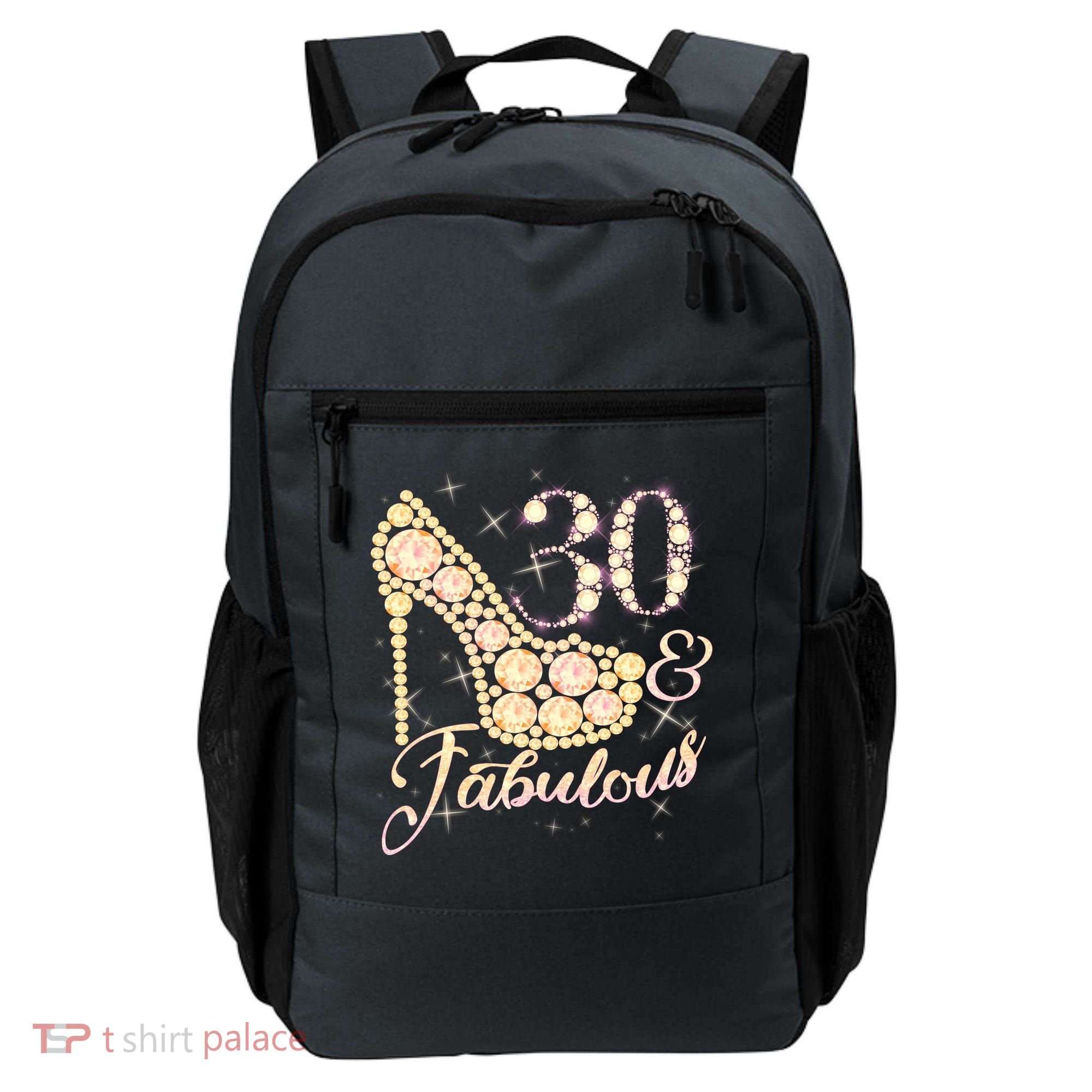 Fabulous & 30 Sparkly Heel 30th Birthday Backpack