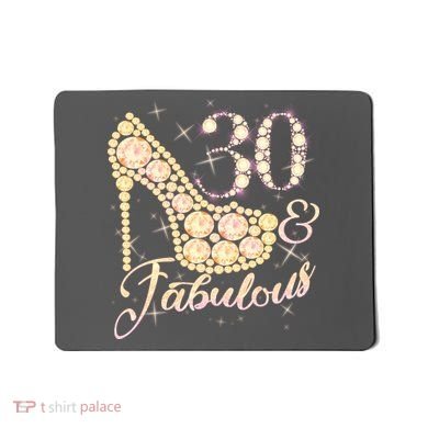Fabulous & 30 Sparkly Heel 30th Birthday Mousepad
