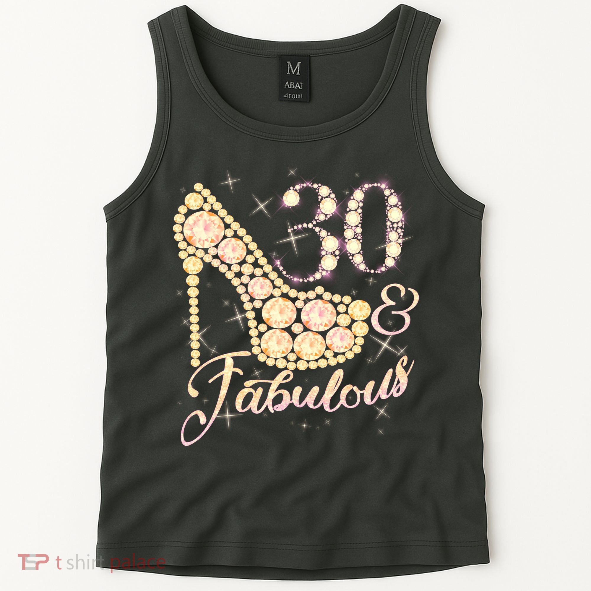 Fabulous & 30 Sparkly Heel 30th Birthday Tank Top