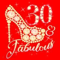 Fabulous & 30 Sparkly Heel 30th Birthday Santa Hat thumb 1