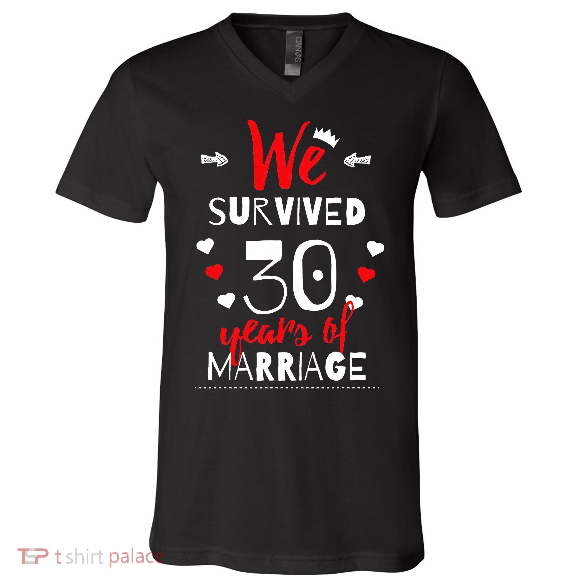 Funny 30th Wedding Anniversary Gifts For Couples V-Neck T-Shirt