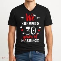Funny 30th Wedding Anniversary Gifts For Couples V-Neck T-Shirt thumb 2