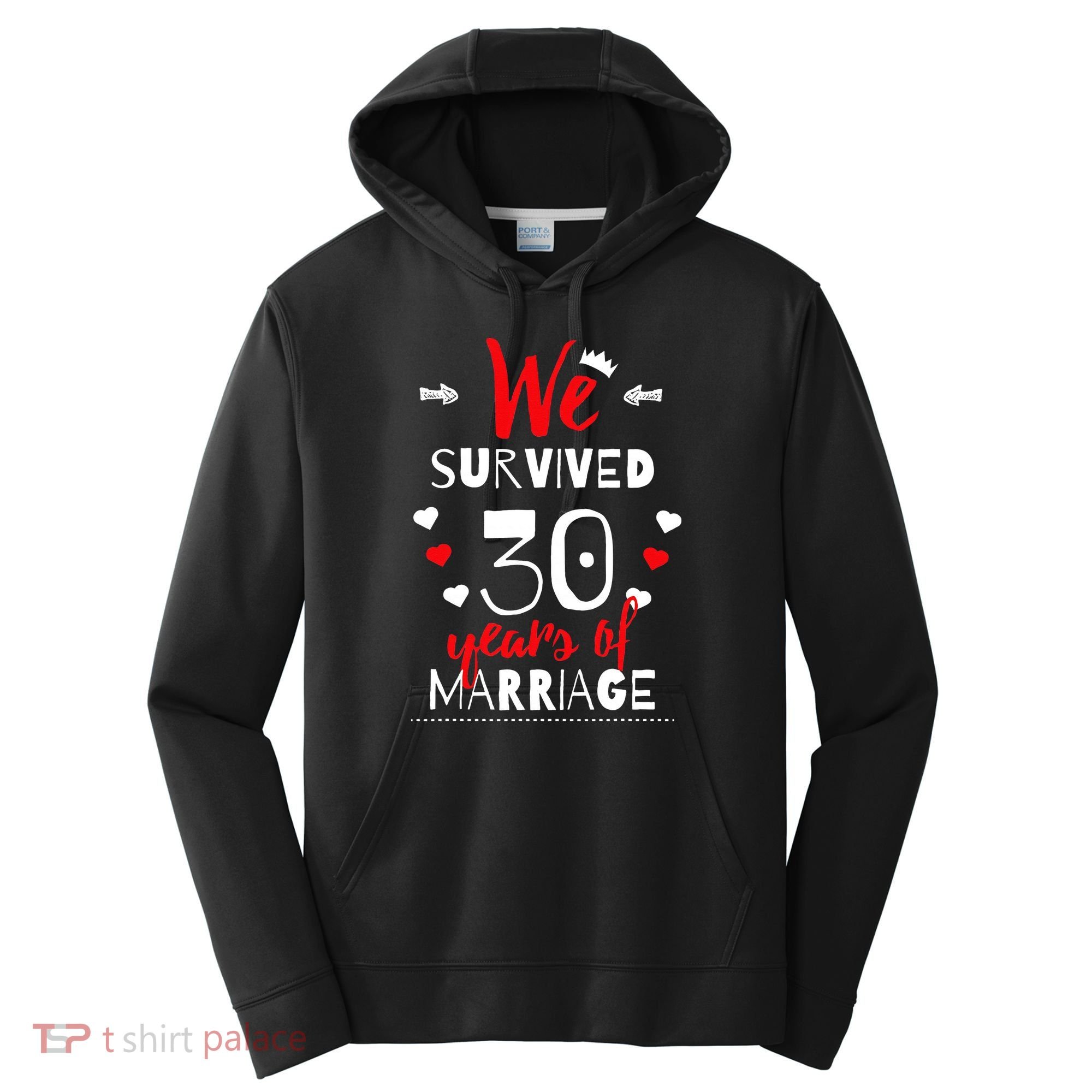 Funny 30th Wedding Anniversary Gifts For Couples Performance Fleece Hoodie