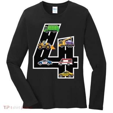 Fourth 4yr 4th Birthday 4 Years Old Birthday Decoration Women's Long Sleeve Shirt