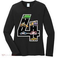 Fourth 4yr 4th Birthday 4 Years Old Birthday Decoration Women's Long Sleeve Shirt thumb 0