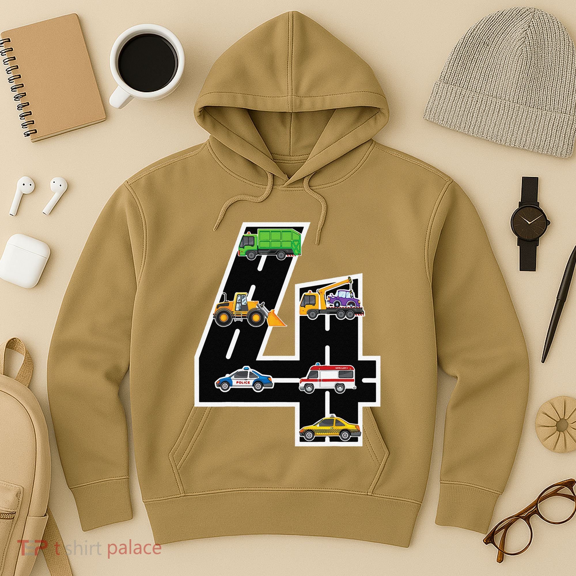 Fourth 4yr 4th Birthday 4 Years Old Birthday Decoration Hoodie