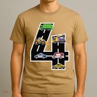 Fourth 4yr 4th Birthday 4 Years Old Birthday Decoration T-Shirt thumb 3